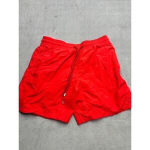 Vilebrequin Swim Trunks Red Size L Elastic Waist Drawstring Logo Detail
